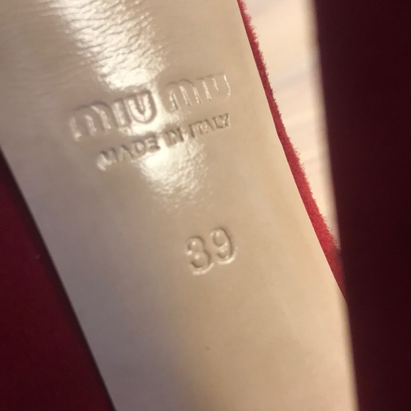 MIU MIU Suede Peep Toe Bow Ankle Bootie EUC sz 39 - Picture 13 of 16